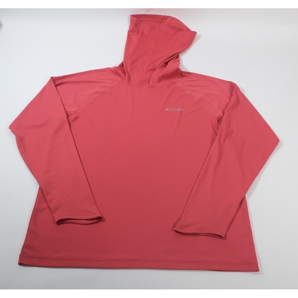 Columbia Hoodie Mens Large Pink Solar Chill PFG Long Sleeve Sun Deflector Shirt